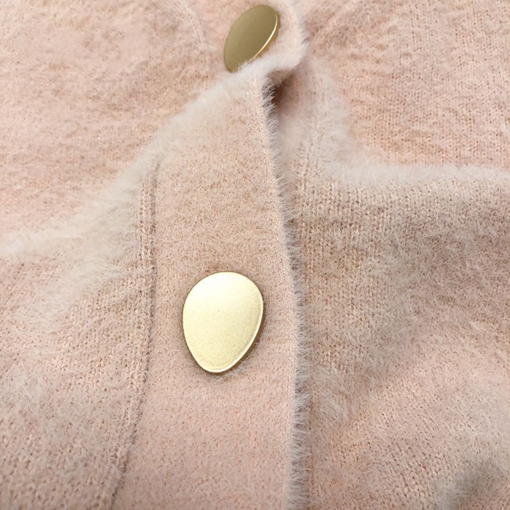 Soft and Fuzzy V-Neck Buttoned Cardigan - Picture 13 of 15